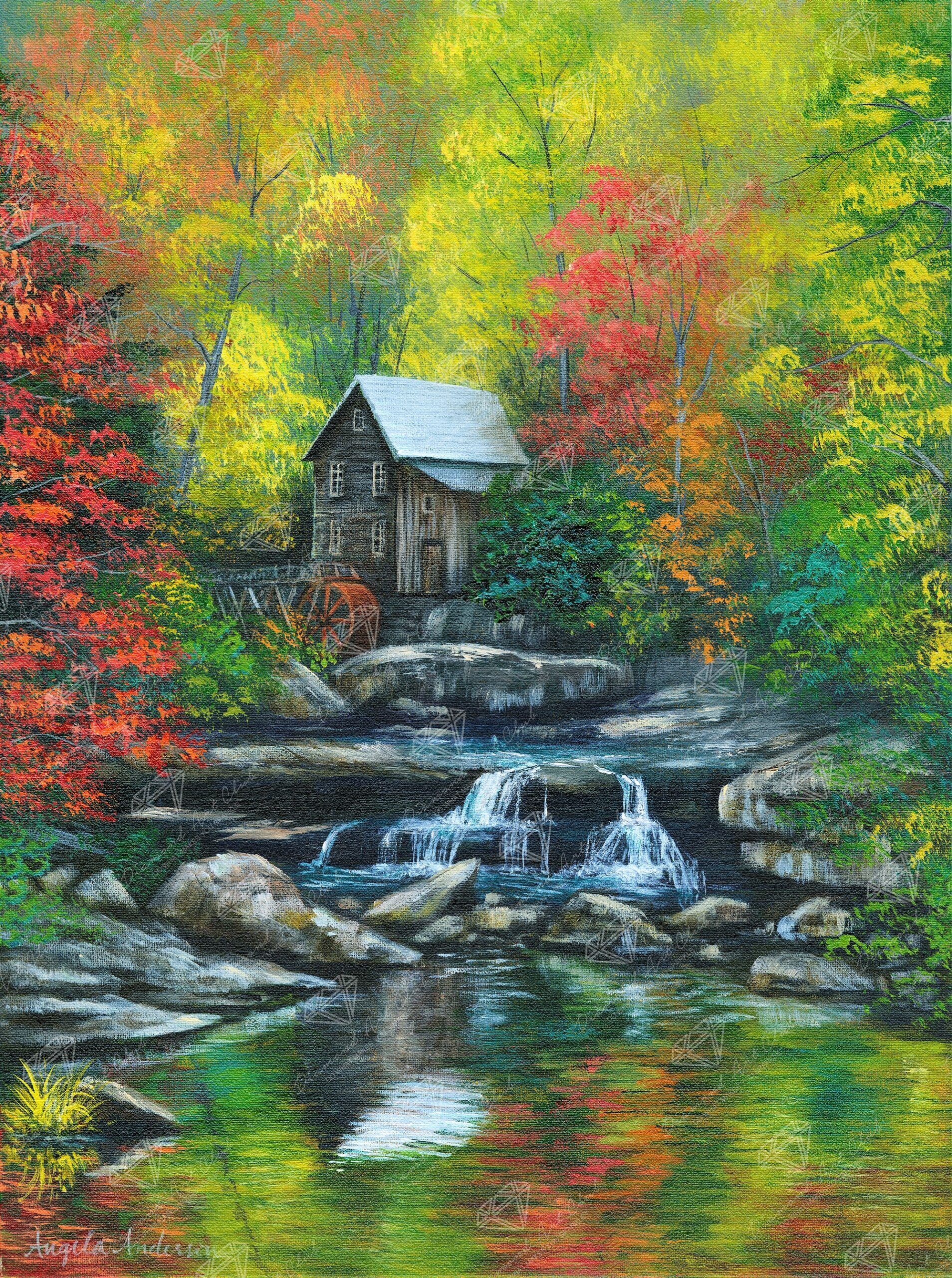 Enhancement Suggestions for Rustic Autumn Mill Waterfall by Angela Anderson and DAC - SQ