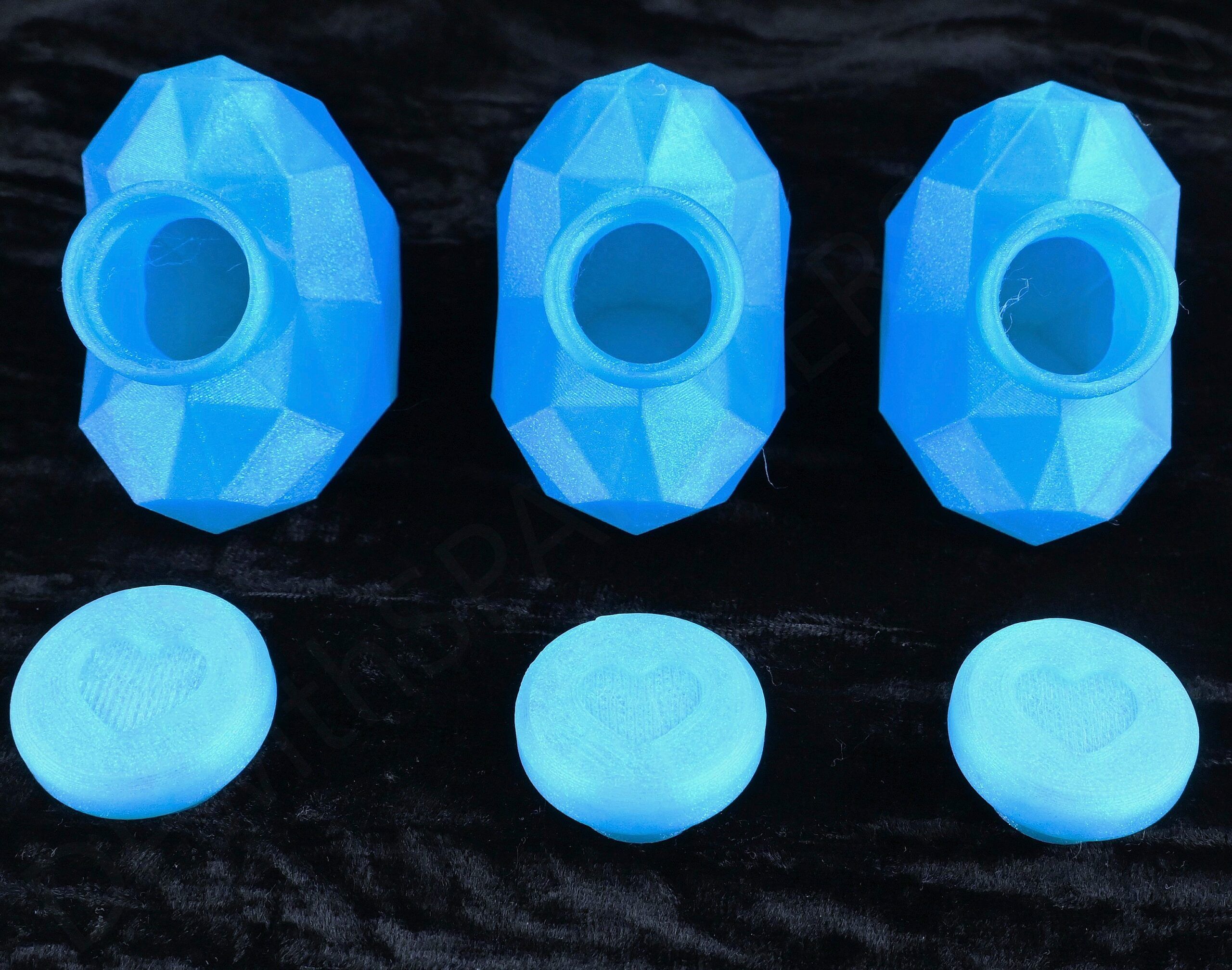 Large Ombre Blue Heart Elixir trashcan for Blinging in the New Year