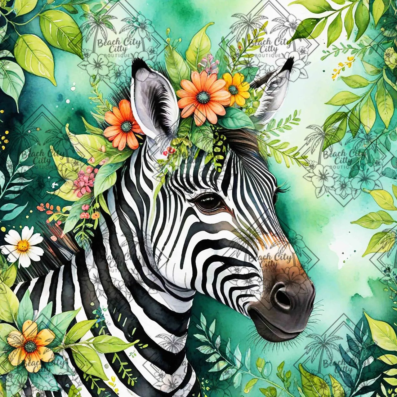 Enhancement Suggestions for Floral Zebra Beauty *100% Hand Rendered* by Kelly Reins and Beach City Boutique – SQ