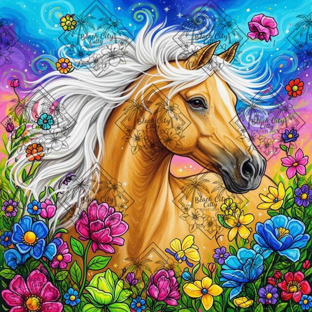 Enhancement Suggestions for Palomino Horse Radiance *100% Hand Rendered* by Kelly Reins and Beach City Boutique – SQ